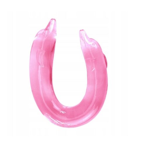 Dildo podwójne różowy delfin
