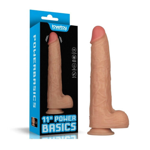 Wibrator realistyczny z przyssawką i jądrami 11″