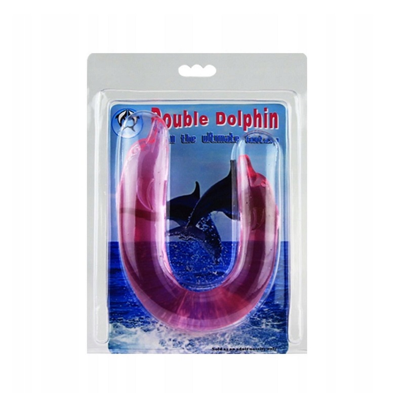 Dildo podwójne różowy delfin