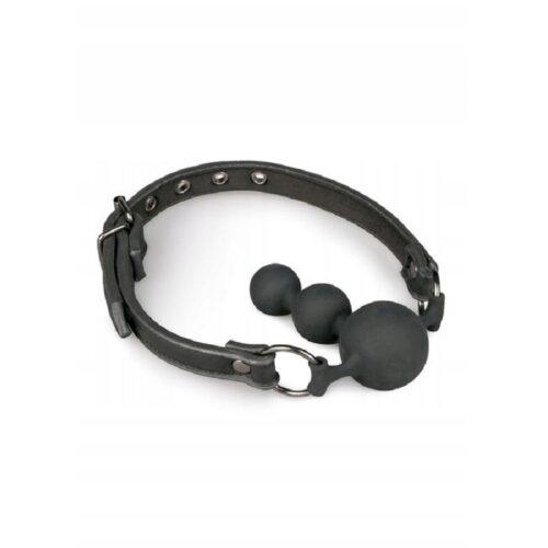 Knebel z kulkami czarny silikonowy regulowany Pecker Gag