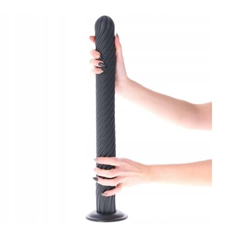 Spiralne długie dildo analne z przyssawką Gunung