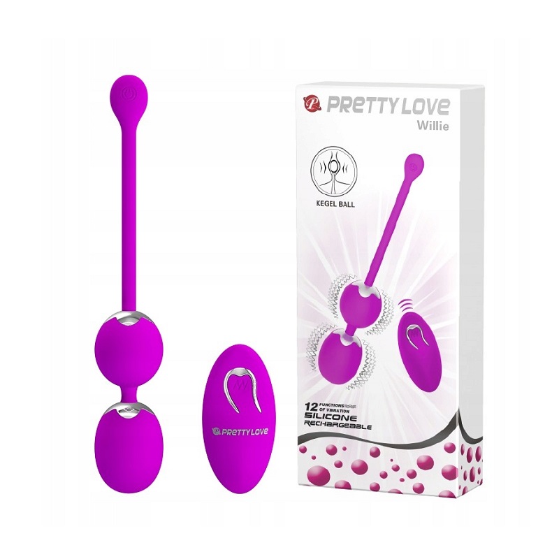 Wibrujące podwójne kulki gejszy na pilota Willie