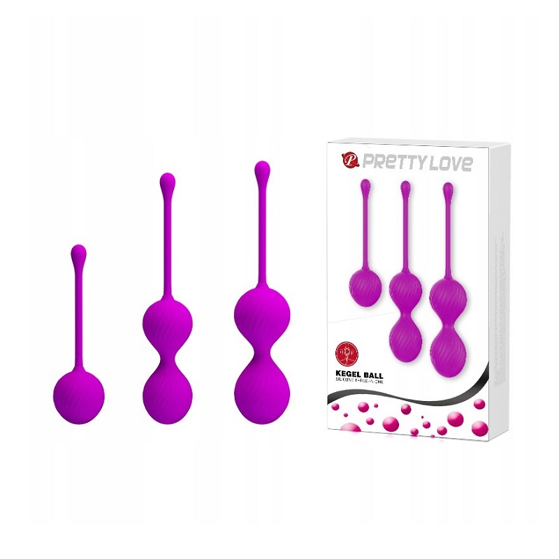 Zestaw kulki gejszy Kegel Ball 3 szt. fioletowe